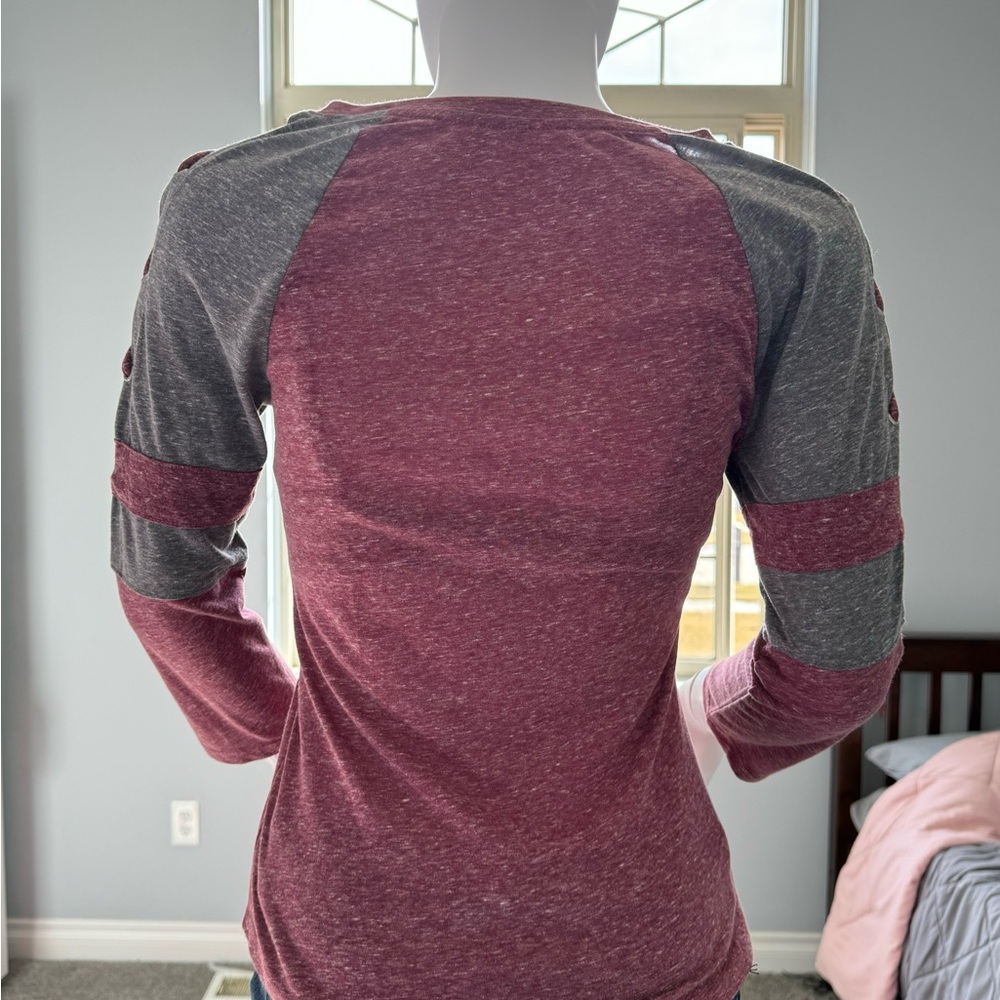 Pink Tee, Maroon and Grey striped shirt and Jeans - Picture 12 of 13